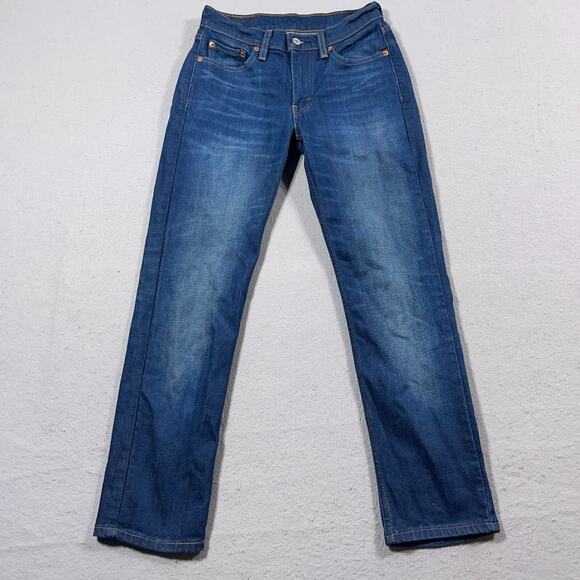 Levi’s 514 Straight Fit Jeans Men 28x29 Blue Denim Mid Rise Stretch‎ Tag 28x30 - Picture 1 of 13